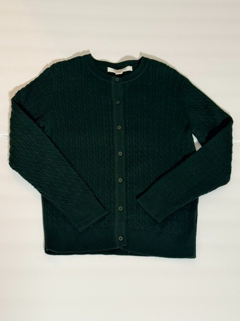 Brooks Brothers Women’s M Forest Green Cable Knit Cardigan Sweater